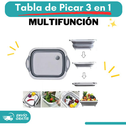 TABLA DE PICAR PLEGABLE 3 EN 1 PICAR Y ESCURRIR